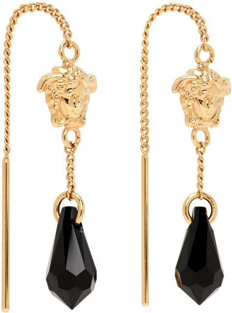 versace medusa drop earrings|Versace Medusa earrings large.